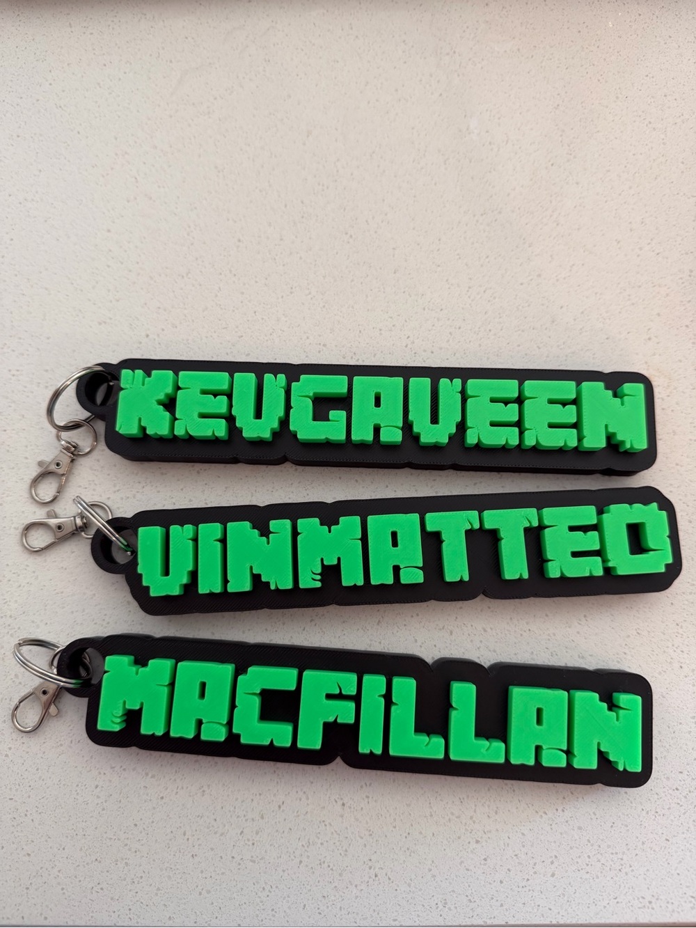 Minecraft Customized Keychains Names